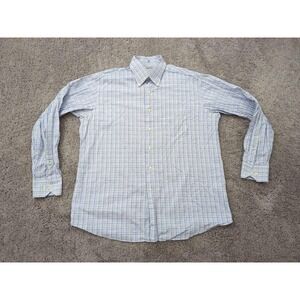 Tommy Bahama Button Up Shirt Mens 16.5 Blue Check Long Sleeve Preppy‎ Casual
